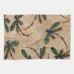 Linge De Cuisine Dragonflies Crème rustique