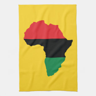 Linge De Cuisine Drapeau Afrique rouge, noire et verte