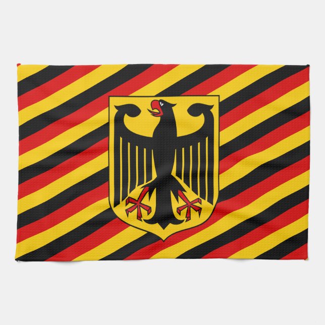 Linge De Cuisine Drapeau allemand et armoiries, supporters de Deuts (Horizontal)