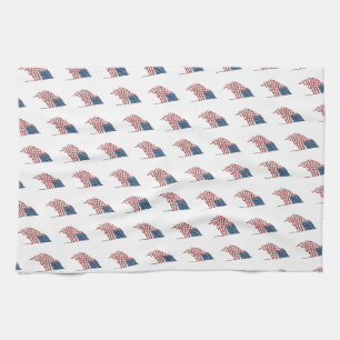 Linge De Cuisine Drapeau américain patriotique vintage au vent