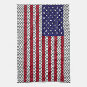 Linge De Cuisine Drapeau américain sur l'impression en fibre de car