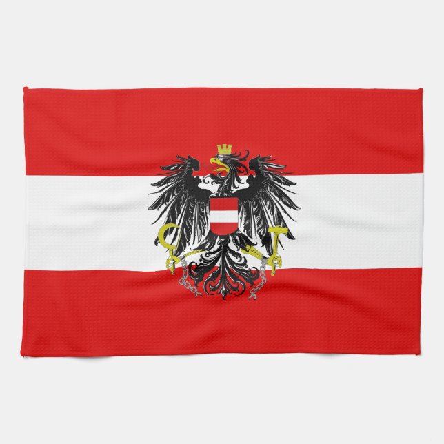 Linge De Cuisine Drapeau autrichien (Horizontal)