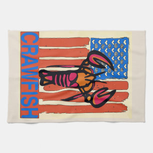 Linge De Cuisine Drapeau bleu rouge