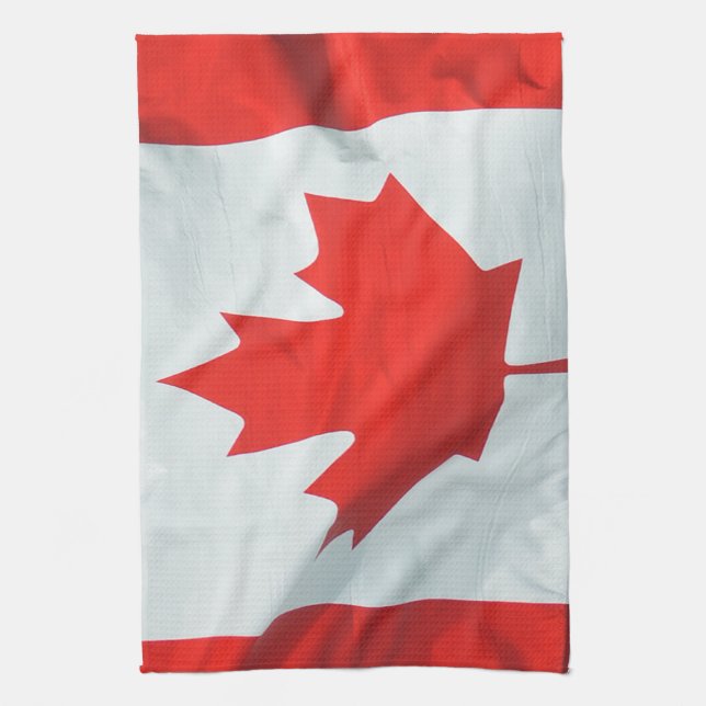 Linge De Cuisine Drapeau canadien Feuille d'érable Image patriotiqu (Vertical)