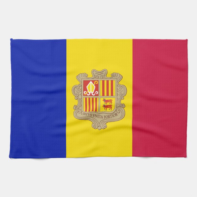 Linge De Cuisine Drapeau d'Andorre patriotique (Horizontal)