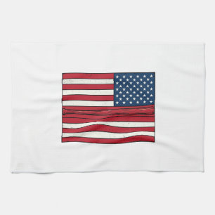 Linge De Cuisine Drapeau de baseball en détresse Conception de vect