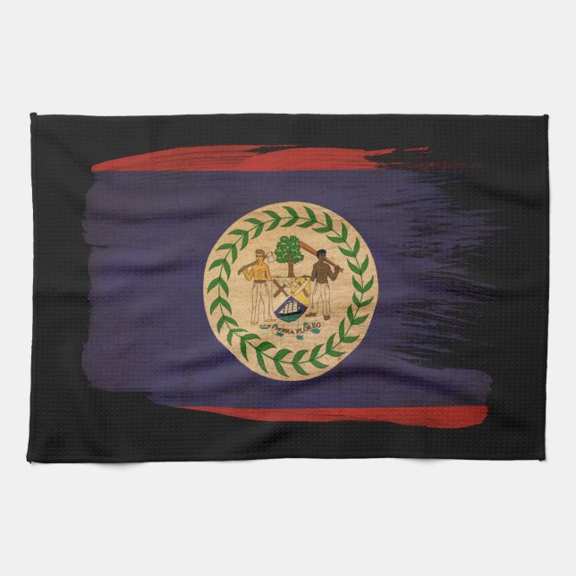 Linge De Cuisine Drapeau de Belize (Horizontal)
