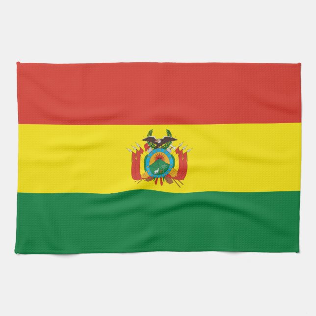 Linge De Cuisine Drapeau de Bolivie patriotique (Horizontal)