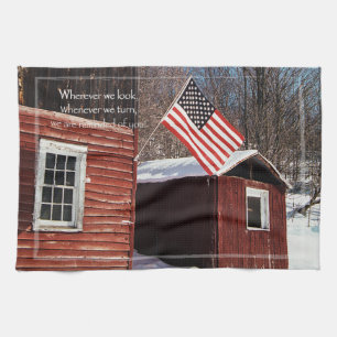 Linge De Cuisine Drapeau De Grange Rappels Patriotiques Tout Autour