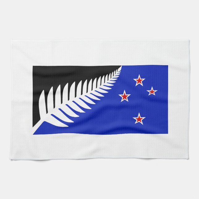 Linge De Cuisine Drapeau de la Ferme argentée de Nouvelle-Zélande (Horizontal)