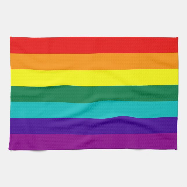 Linge De Cuisine Drapeau de la Fierté arc-en-ciel 7 bandes (Horizontal)