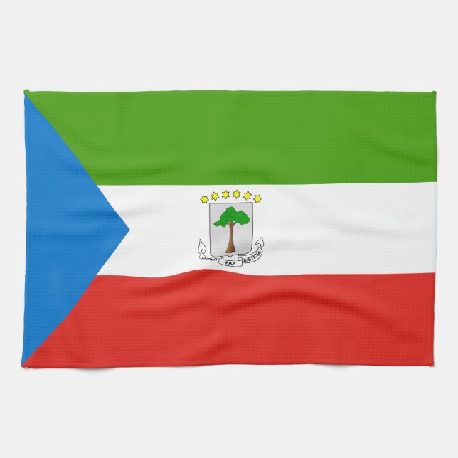 Linge De Cuisine Drapeau de la Guinée équatoriale (Horizontal)
