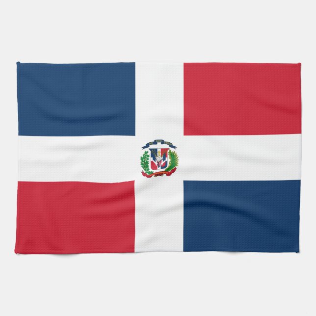 Linge De Cuisine Drapeau de la République Dominicaine (Horizontal)