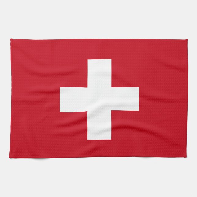 Linge De Cuisine Drapeau de la Suisse (Horizontal)