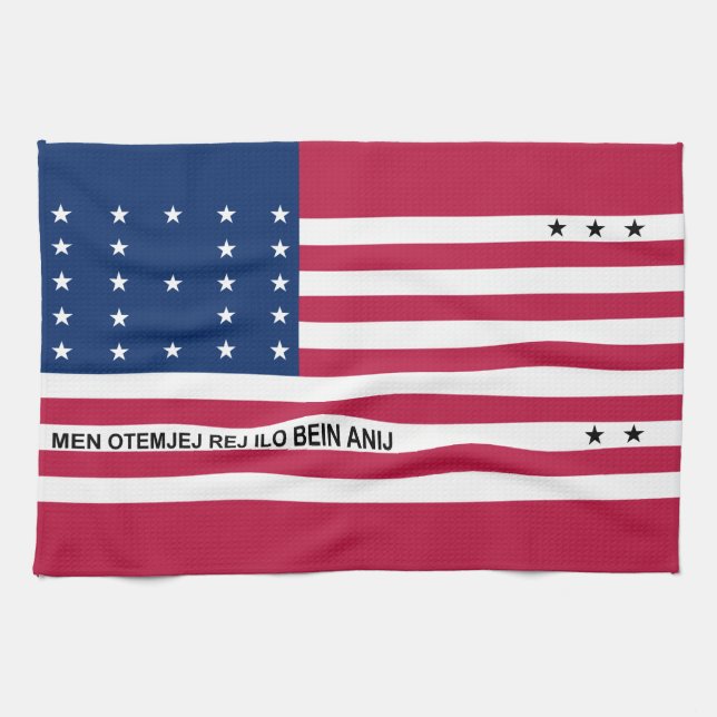 Linge De Cuisine Drapeau de l'atoll de Bikini Patriotique (Horizontal)