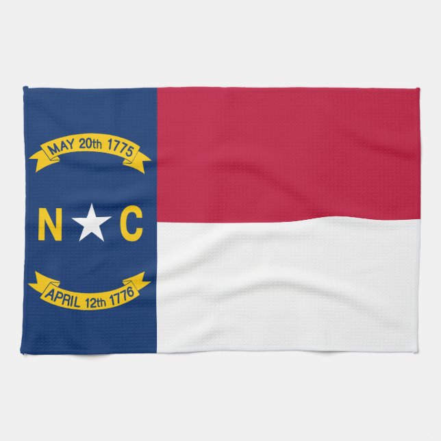 Linge De Cuisine Drapeau de l'État de Caroline du Nord (Horizontal)