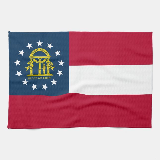 Linge De Cuisine Drapeau de l'État de Géorgie (Horizontal)