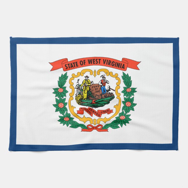 Linge De Cuisine Drapeau de l'État de Virginie occidentale (Horizontal)