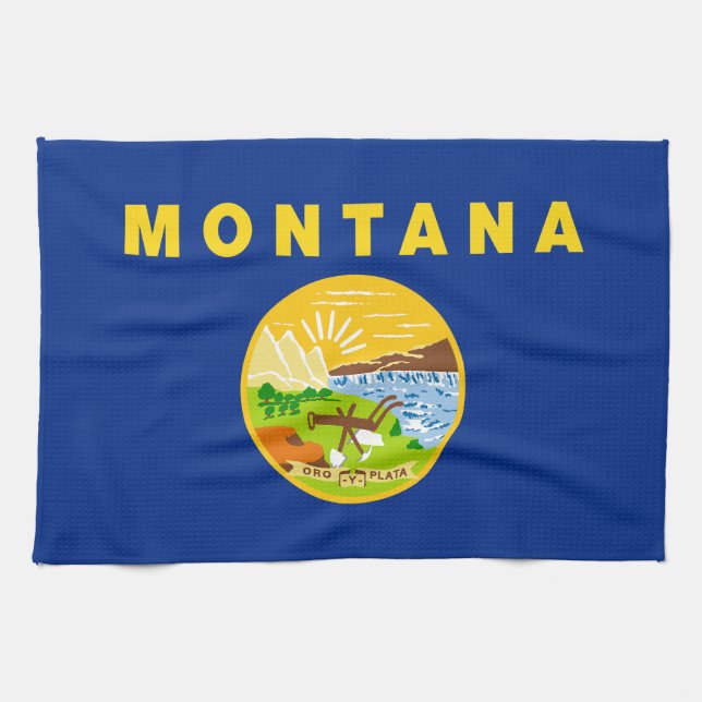 Linge De Cuisine Drapeau de l'État du Montana (Horizontal)
