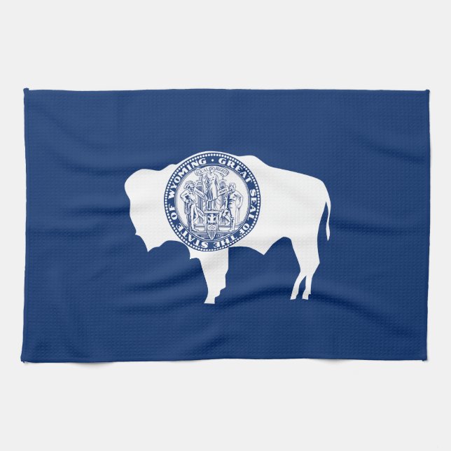 Linge De Cuisine Drapeau de l'État du Wyoming (Horizontal)