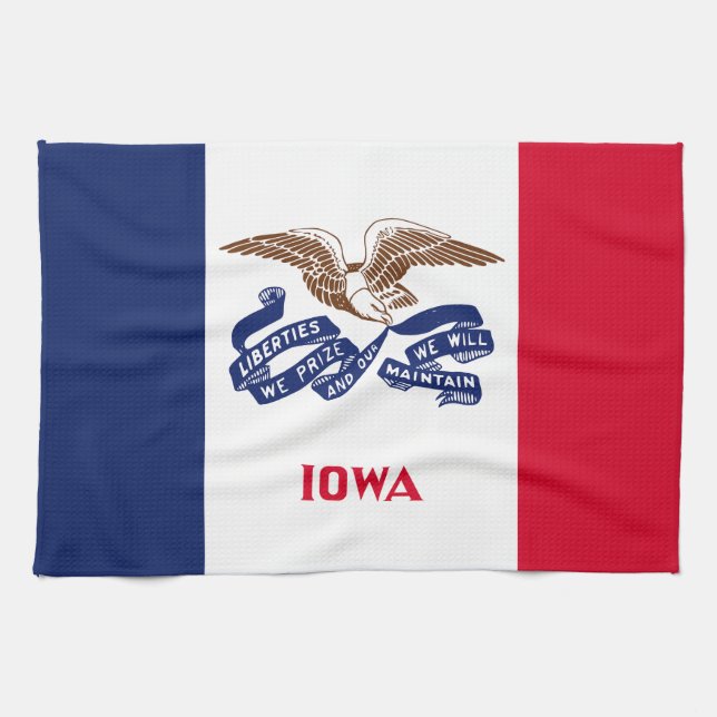 Linge De Cuisine Drapeau de l'Iowa (Horizontal)