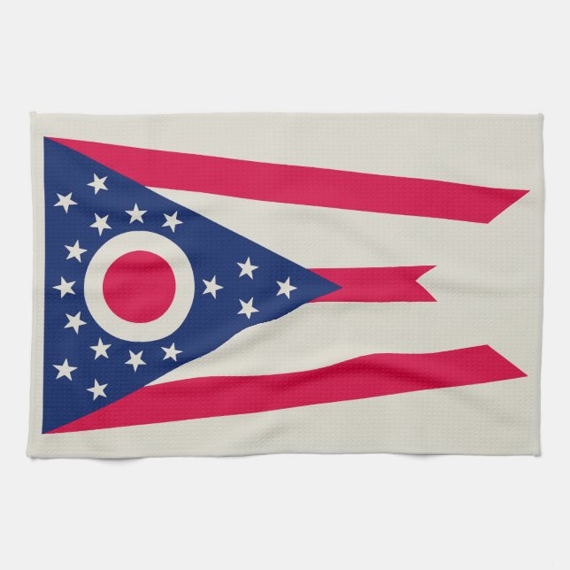 Linge De Cuisine Drapeau de l'Ohio : la bannière Buckeye State (Horizontal)