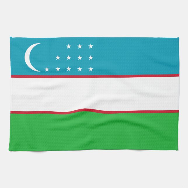 Linge De Cuisine Drapeau de l'Ouzbékistan (Horizontal)