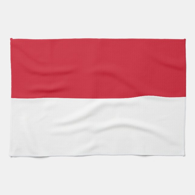 Linge De Cuisine Drapeau de Monaco (Horizontal)