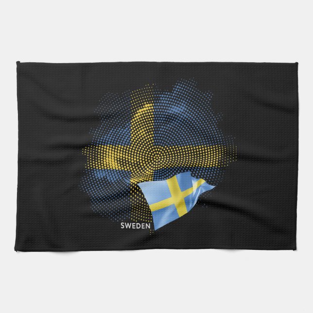 Linge De Cuisine drapeau de Suède (Horizontal)