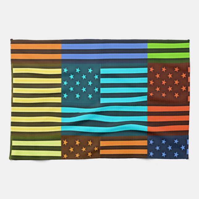 Linge De Cuisine Drapeau drôle USA (Horizontal)