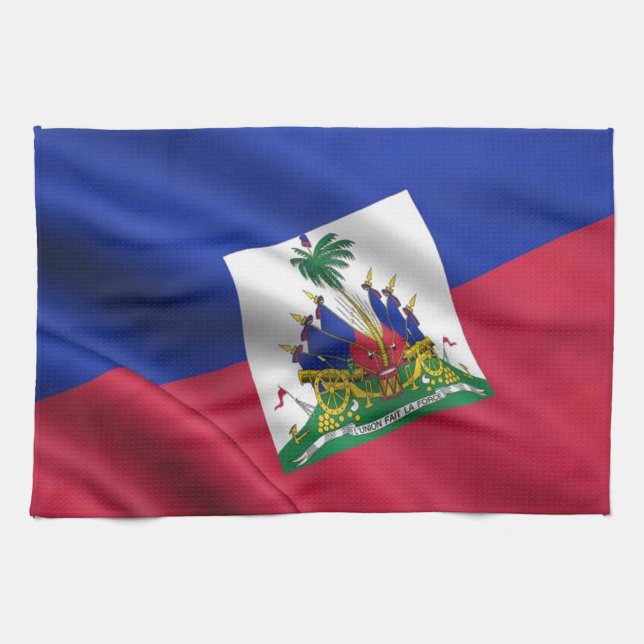 LINGE DE CUISINE DRAPEAU DU HAÏTI (Horizontal)