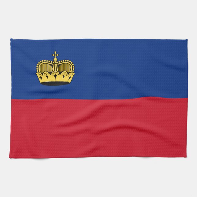 Linge De Cuisine Drapeau du Liechtenstein (Horizontal)