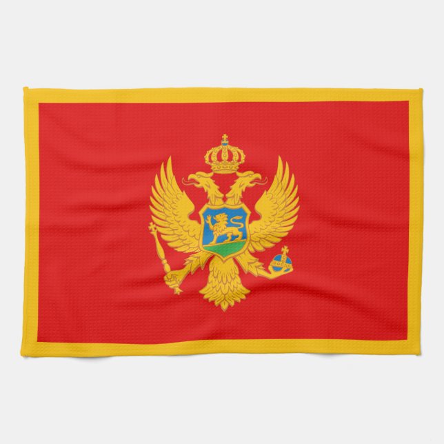 Linge De Cuisine Drapeau du Monténégro (Horizontal)