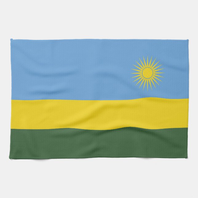 Linge De Cuisine Drapeau du Rwanda (Horizontal)