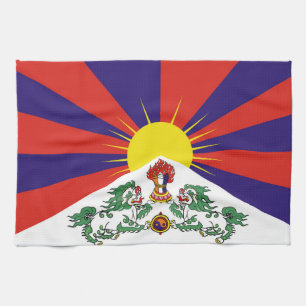 Linge De Cuisine Drapeau du Tibet - Drapeau du lion des neiges
