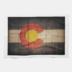 Linge De Cuisine Drapeau en bois robuste du Colorado