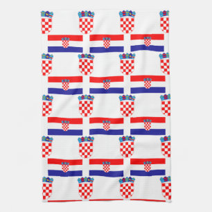 Linge De Cuisine Drapeau et crête de la Croatie