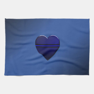 Linge De Cuisine Drapeau et insigne de la Ligne Bleue Mince