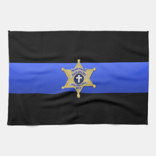 Linge De Cuisine Drapeau et insigne de la Ligne Bleue Mince