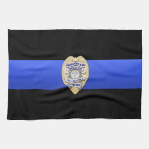 Linge De Cuisine Drapeau et insigne de la Ligne Bleue Mince