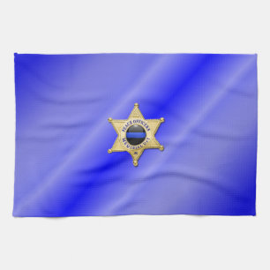 Linge De Cuisine Drapeau et insigne de la Ligne Bleue Mince