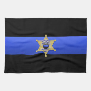 Linge De Cuisine Drapeau et insigne de la Ligne Bleue Mince