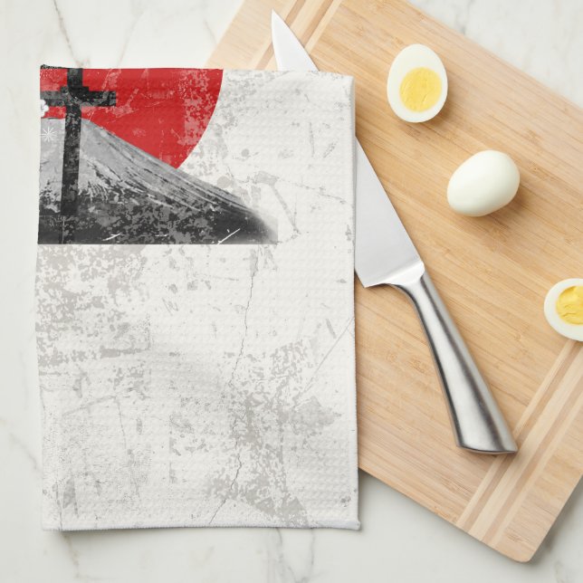 Linge De Cuisine Drapeau et symboles du Japon ID153 (Quart Plié)