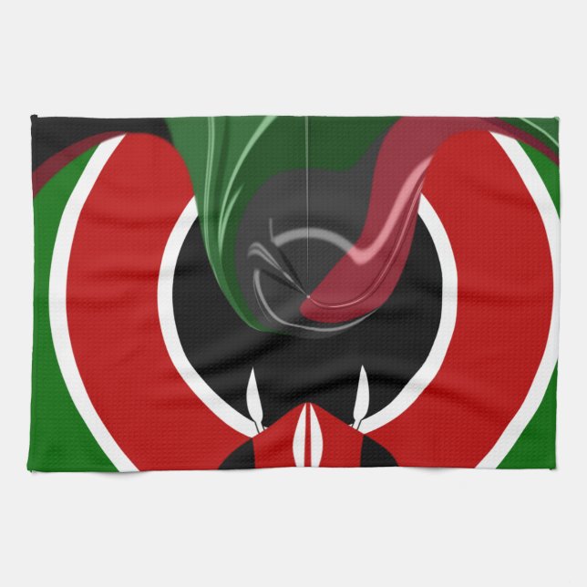 Linge De Cuisine Drapeau Fluid Kenyan : Un design moderne (Horizontal)