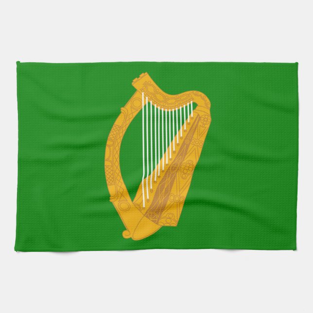 Linge De Cuisine drapeau irlandais de la harpe verte (Horizontal)
