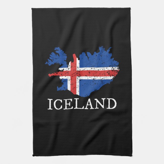 Linge De Cuisine Drapeau Islande (Vertical)