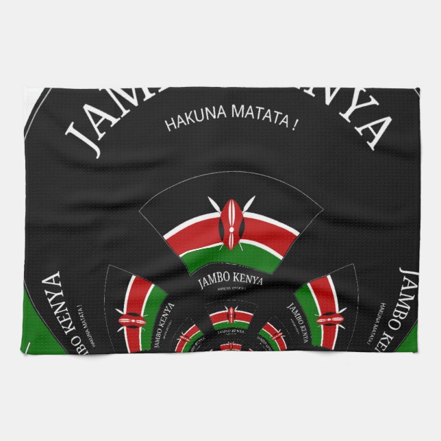 Linge De Cuisine Drapeau kényan inspiré Jambo Welcome Design Art (Horizontal)