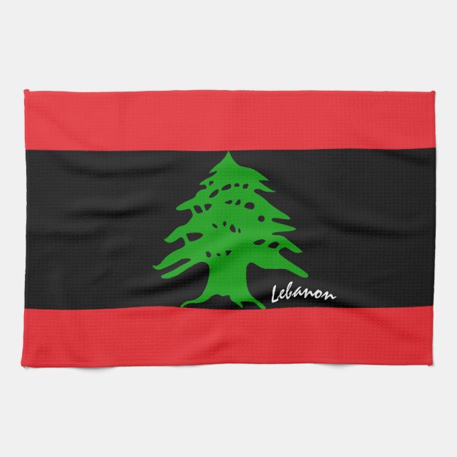 Linge De Cuisine Drapeau libanais et cuisine libanaise, mode / spor (Horizontal)