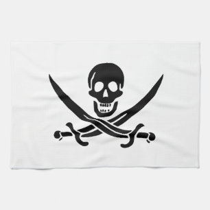 Linge De Cuisine Drapeau pirate crâne épées croisées