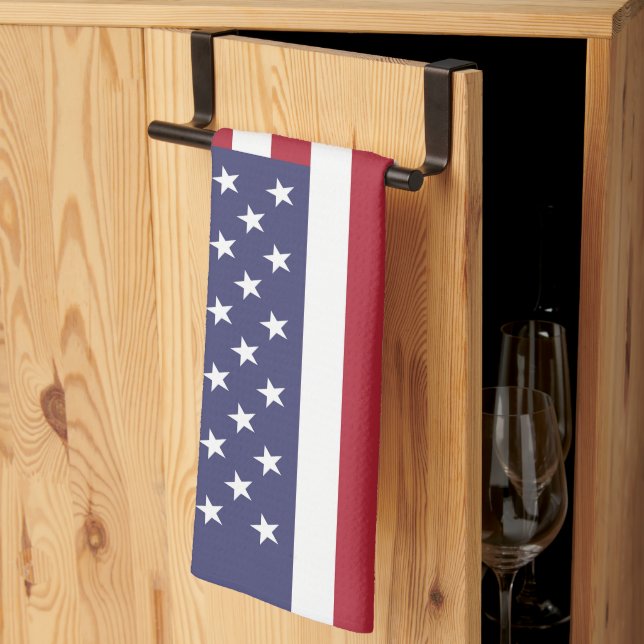 Linge De Cuisine Drapeau rouge blanc et bleu patriotique américain (Pliage en tiers)